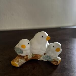 Vintage JSNY Weather Predicting Birds Figurine Color Changing Porcelain